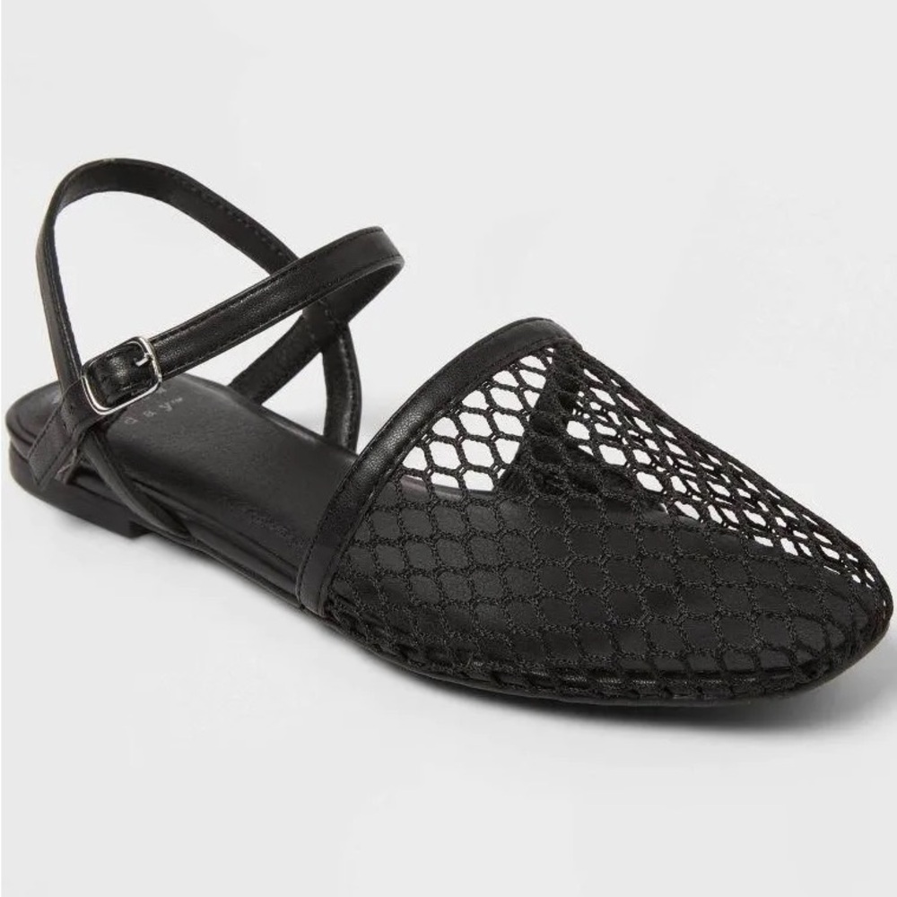 Black Mesh Women's Mules